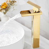 Robinet de lavabo cascade de luxe personnalisé en acier inoxydable, eau froide et chaude, avec cartouche céramique, pour salle de bain