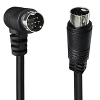 Câble MIDI DIN 9 broches mâle-mâle S-Video Mini DIN à double angle 90 degrés (haut/bas/gauche/droite), paire torsadée coaxiale avec gaine en PVC