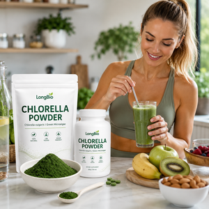 Poudre de Chlorelle en Vrac LongBio, 60% Protéines, Mur Cellulaire Boulé, Qualité Alimentaire, <span class=keywords><strong>Chlorella</strong></span> Vulgaris, Algue Verte, Fournisseur OEM Marque Privée - Product Image 2