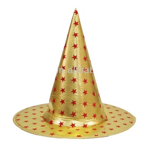 Halloween <strong>Cheap</strong> Wholesale Fancy Decorative Golden <strong>Witch</strong> <strong>Hat</strong> MH-1758 - Product Image 2