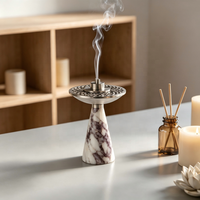 Brûleur d'encens KIKI de luxe en marbre naturel écologique, sculpté à la main, anti-odeur, pour le Ramadan et les cérémonies religieuses arabes