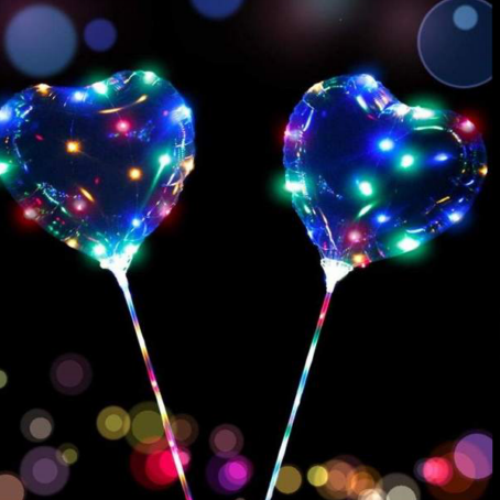 Красочные светящиеся украшения для вечеринок, светодиодная гирлянда в форме сердца, шар Bobo