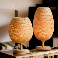 Lampe de table Joyinled, lampe de bureau décorative vintage en bois, lampe de chevet rustique avec base antidérapante pour chambre à coucher