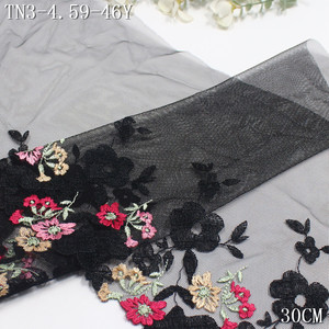 Thời trang chất lượng cao đồ lót phụ kiện encaje ren TRIM 30cm <span class=keywords><strong>Fancy</strong></span> đầy màu sắc hoa đen <span class=keywords><strong>Net</strong></span> thêu ren cho đồ lót - Product Image 5