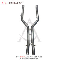Échappement sport à soupapes Vortex SS304 pour Mercedes-Benz AMG GTS GT, finition polie miroir, soudure à écailles de poisson, fixation directe par boulons