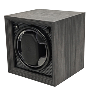 Nouvelle conception de brevet sensible à la lumière en bois foncé LED boîtier de remontoir de montre unique MDF boîte de remontoir de montre automatique - Product Image 2