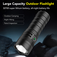Lampe torche LED rechargeable 6000 mAh, grande torche 1500 lumens, étanche IP68, corps en alliage d'aluminium, portée du faisceau 400-500 m