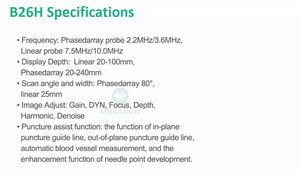 B26H Doppler couleur sans fil 2 en 1 échographie à réseau linéaire et phasé balayage cardiaque portable <span class=keywords><strong>USG</strong></span> vasculaire/échographie à réseau phasé - Product Image 2