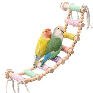Macaron Kleur Katoenen Touw Ladder-Kauwbare Papegaai Klimspeelgoed Anti-Angst Vogelkooi Decoratie Baars Voor Kleine Vogels - Product Image 2