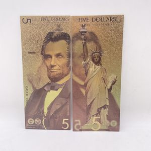 Lote de 6 Billetes de Dólar Estadounidense de 1, 5, 10, 20, 50 y 100 Dólares, Colección de Billetes con Lámina Dorada del Antiguo Presidente - Product Image 5