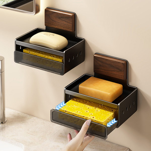Wall Mounted Soap Box With <b>Drain</b> Rack Corner Storage For <b>Bathroom</b> Sink - Product Image 1