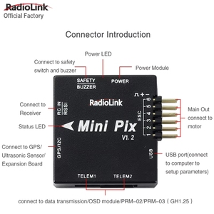 Contrôleur de vol <span class=keywords><strong>RadioLink</strong></span> <span class=keywords><strong>Mini</strong></span> <span class=keywords><strong>Pix</strong></span> de taille F4, <span class=keywords><strong>MINI</strong></span> PIXHAWK, meilleure maintien d'altitude pour drone RC, compatible avec Ardupilot Mission Planner - Product Image 4