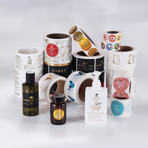 Tùy chỉnh không thấm nước Vinyl mỹ phẩm nhãn dán nhãn dính lá vàng sang trọng dập nổi nhãn cuộn cho nước hoa rửa cơ thể - Product Image 6