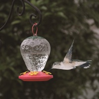 Mini mangeoires pour colibris de jardin en plastique rouge mignon, petit colibri suspendu en plein air