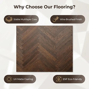 Parquet en chêne blanc multicouche pour salon, pose parquet chevron à clipser, vente flash - Product Image 2