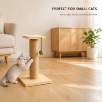 Vente en gros d'usine : Griffoir pour chat en sisal naturel personnalisé, en bois massif, avec boule interactive suspendue