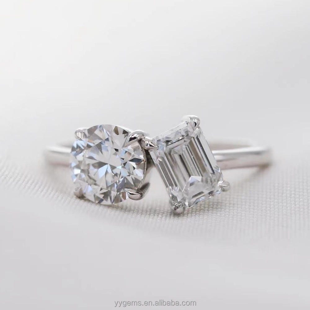 รอบ&amp;แปดเหลี่ยม(18K สีขาว)