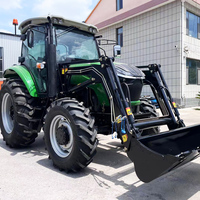 Nuovo Trattore Agricolo a Prezzo Conveniente 95hp 100hp 120hp 80hp con Cabina Consegna Rapida con Caricatore e Retroescavatore EURO 5
