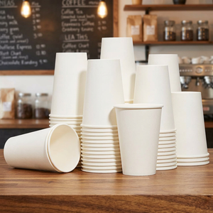 Gobelets en papier kraft jetables de 8 oz sans BPA, personnalisables avec logo, pour boissons chaudes, café, thé, écologiques, vente en gros - Product Image 1