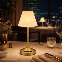 Lampe de table de restaurant sans fil flexible et simple, modèle exclusif, 20 cm de hauteur, avec batterie externe 4000 mAh, 3 températures de couleur, intensité réglable, pour hôtel et bar