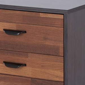 <b>Walnut</b> And Espresso 3 Drawer Rectangular Accent <b>Table</b> With Storage Drawers For Living Room Minimalist Design - Product Image 6
