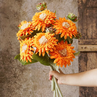 Fleur artificielle tournesol Teddy à tige unique en gros, fleur décorative pour la maison et la table à manger, accessoires de photographie