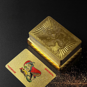 Vente en gros de cartes à jouer de poker en or recyclables personnalisées, jeux de cartes en plastique durable pour la famille, personnalisation du logo disponible - Product Image 4