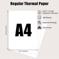 Papier Thermique A4 pour Imprimante M08f, 200 Feuilles, 210x297 mm, avec Taille Maximale de Papier de 216 mm et Garantie 1 An