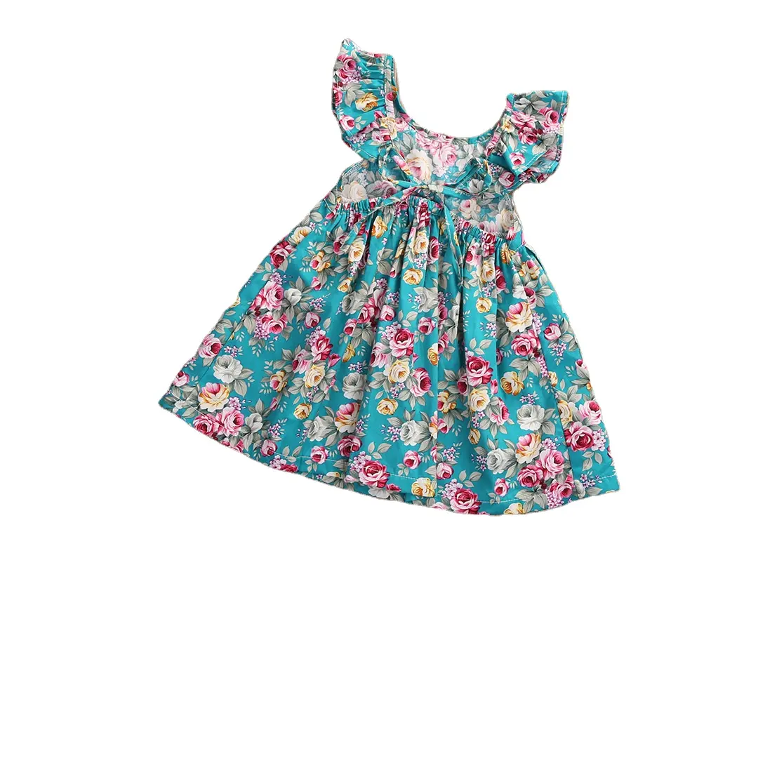 लड़कियों के लिए बच्चों की बीच ड्रेस फ्लाई स्लीव ड्रेस