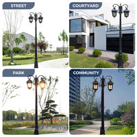 Colonne d'éclairage paysager LED carrée moderne pour les zones piétonnes, pour jardin, cour, décoration de poteau droit en aluminium