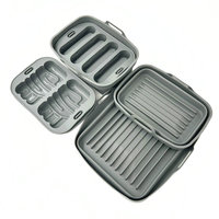 Accessoires pour friteuse à air : Doublures rectangulaires pliables en silicone de 10L pour paniers doubles, Moule en silicone pour friteuse à air, Pot en silicone