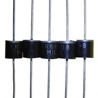 Diode FR608 6A 800V à récupération rapide, à borne axiale R-6, 500ns, RoHS, pour SMPS et applications à roue libre