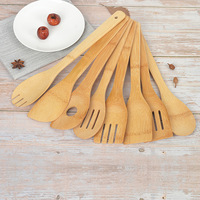 Ensemble d'ustensiles de cuisine en bambou, spatule et cuillère antiadhésives, résistantes à la chaleur, outils de cuisine écologiques en bois naturel
