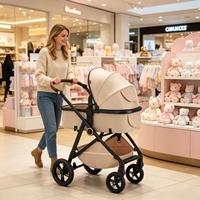 Poussette 2-en-1 haut de gamme pour vente en gros, poussette pliable en tissu Oxford avec intérieur spacieux pour bébés de 0 à 3 ans