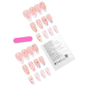 <span class=keywords><strong>Uñas</strong></span> Postizas de Lujo <span class=keywords><strong>con</strong></span> Punta Francesa en Forma de Almendra, Flor 3D <span class=keywords><strong>con</strong></span> Perla Dorada, <span class=keywords><strong>Uñas</strong></span> Postizas Reutilizables de ABS <span class=keywords><strong>Color</strong></span> <span class=keywords><strong>Nude</strong></span>, Arte de <span class=keywords><strong>Uñas</strong></span> Hecho a Mano, 24 Piezas - Product Image 5