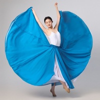 Robe de danse lyrique pour femmes, costume de danse moderne élégant, robe longue fluide sans manches