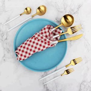 Ensemble de couverts en or Royal occidental, en acier inoxydable, cuillères, fourchettes, couteaux, vaisselle de fête de mariage, argenterie mate - Product Image 3