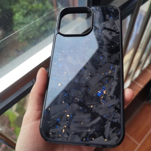 Custodia per <span class=keywords><strong>iPhone</strong></span> 16 Pro Max di Lusso Nuova, in Fibra di Carbonio a Grana Grossa e TPU, Blu Lucido, Rosso, Viola, di Alta Qualità - Product Image 4