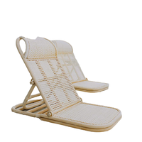 Chaise longue en rotin de qualité supérieure-Tissage ergonomique, pliable et ventilé-Chaise longue de haute qualité pour la plage, le patio et le balcon