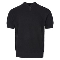 Instagram-geïnspireerd Old Money stijl grijs Henley-hals gebreid viscose T-shirt met korte mouwen en hoge elasticiteit, zomer 2025, heren