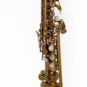 Sassofono <span class=keywords><strong>Soprano</strong></span> in Stile Antico, Ottone, Tonalità Sib Regolabile, Laccatura Dorata, per Intrattenimento e Pratica, Caratteristiche Colorate - Product Image 2