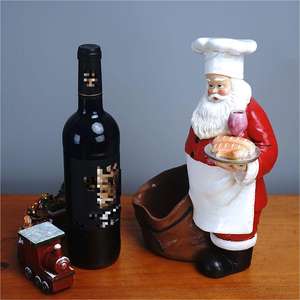 定制树脂工艺圣诞家居装饰酒架树脂家居装饰圣诞老人雕塑树脂酒架橱柜装饰重做 - Product Image 6
