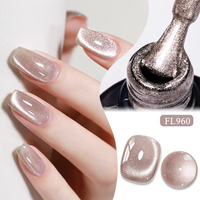 FOUR LILY Fabrikdirektverkauf 10ml Hellrosa Französischer Magnetischer UV-Nagellack Kratzfest Langanhaltend Glitzer-Flasche