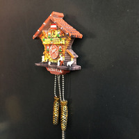 Horloge coucou en résine 3D peinte écologique Art populaire autocollant pour réfrigérateur Souvenir de tourisme artisanat aimants promotionnels pour réfrigérateur