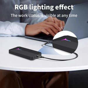 Casing Hard Drive eksternal USB 3.2 20Gbps, Hard Drive eksternal HDD SSD RAID Dual Bay M.2 NVMe SATA SSD untuk Laptop - Product Image 4