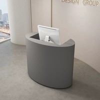 Bureau de réception octogonal moderne de luxe sur mesure en MDF avec éclairage LED, design autoportant pour bureaux et espaces commerciaux