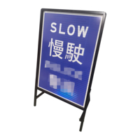 Panneau de signalisation routière de sécurité réfléchissant, pliable, portable, à cadre métallique, haute visibilité, pour extérieur, avec impression numérique