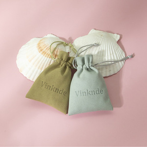 Sac à bijoux Vinknde en microfibre avec cordon de serrage, rectangulaire, 8x10cm, 15x20cm, pour l'emballage des boucles d'oreilles, avec impression de logo - Product Image 4