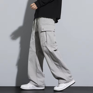 Pantaloni da uomo per escursioni all'aperto pantaloni Casual a gambe larghe <span class=keywords><strong>con</strong></span> ampie tasche <span class=keywords><strong>laterali</strong></span> pantaloni per il tempo libero alla moda - Product Image 5