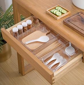 Clear Storage Boxes Divider Desk <strong>Drawer</strong> <strong>Organiser</strong> Trays for <strong>Kitchen</strong> - Product Image 6